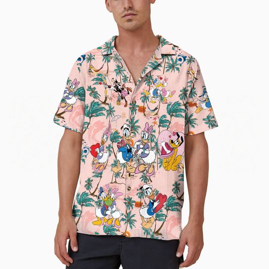 Donald and Daisy Hawaiian Shirt, Disney Couple Hawaii Aloha Shirt