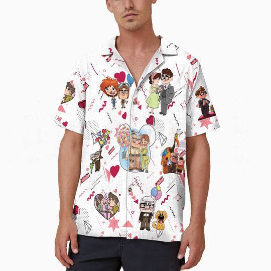 Carl and Ellie Valentine Shirt, Disney Valentine's Day Hawaiian Shirt