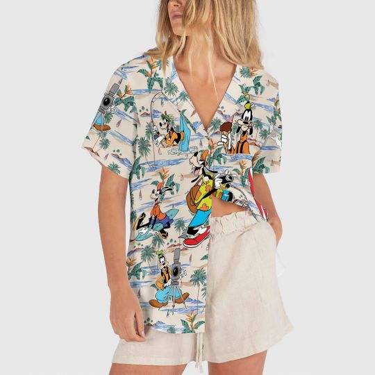 Goofy Button Up Shirt, Disney Goofy Hawaiian Shirt, Magic Kingdom Shirt