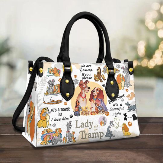 Disney Lady And The Tramp Leather Bag, Disney Characters Handbag