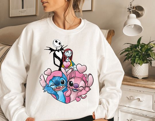 Disneyworld Nightmare Valentines Day Shirts, Disney Stitch Angel Valentines Shirt