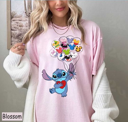 Stitch Shirt, Stitch Balloon Shirt, Disney Shirt, Disney Valentine Shirt