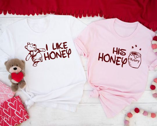 Winnie The Pooh Couple Shirts, Disney Valentines Day Shirt, Disney Honeymoon Shirt