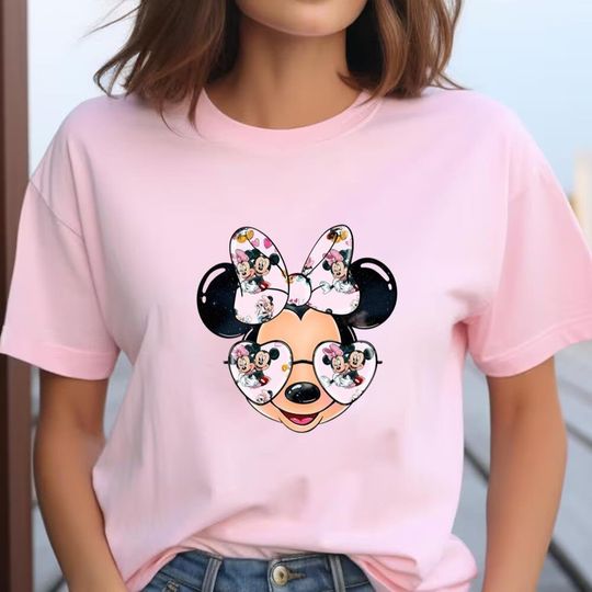 Disney Minnie Mouse Valentines Day Shirt, Minnie Heart Glasses Shirt