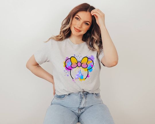 Minnie Mouse Shirt, Watercolor Shirt, Disney Shirt, Valentine Gifts, Disney Mom Shirt, Vacation Shirt, Disneyworld Shirt, Colorful Disney