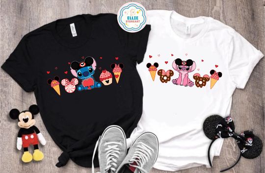 Stitch and Angel Happy Valentine's Day shirts, Disney Couples Matching shirt