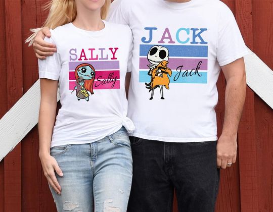 Love Jack Skellington Tshirt, Disney Couple Jack And Sally Shirt