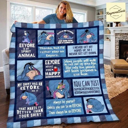 Christmas Eeyore Blanket, Winnie The Pooh Blanket, Disney Donkey Blanket