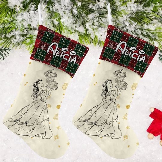 Personalized Disney Princess Characters Stocking, Stocking With Name
