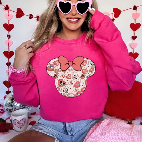 Disney Valentine's Day Sweatshirt, Disneyland Valentine Sweatshirt