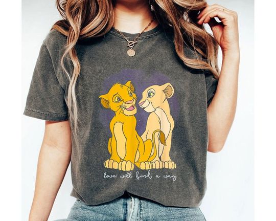 Discover Disney Lion King Simba Nala Love Will Find A Way Shirt, Retro Couple Matching