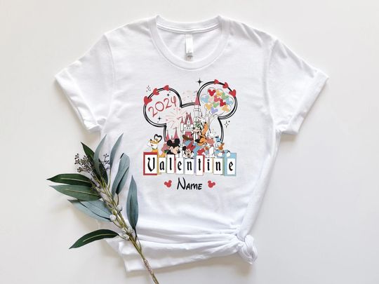 Personalized Mickey and Friends Disney Valentine 2024 Shirt