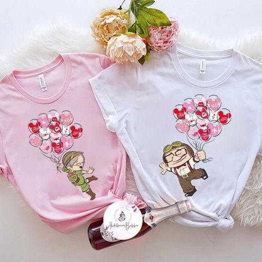 Disney Pixar Up Carl and Ellie Couple Valentine Shirt, Disney Valentine's Day 2024