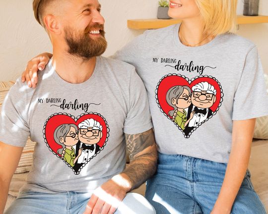 His Carl Her Ellie Shirts, Carl And Ellie Shirts, Up Couple Tshirt, Disney Couple Gift