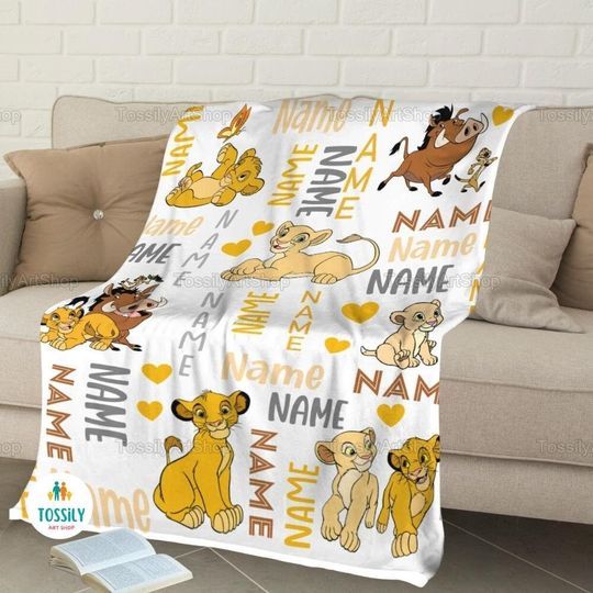 Personalized Lion King Blanket, Disney Lion King Fleece Blanket