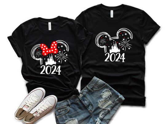 Disney 2024 Shirts, Minnie & Mickey 2024 Unisex Tshirts
