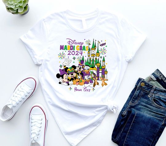 Mickey and Friends Mardi Gras 2024 Shirt, Disney Castel Mardi Gras Sweatshirt, Disneyland WDW Mardi Gras Carnival Shirts, Fat Tuesday
