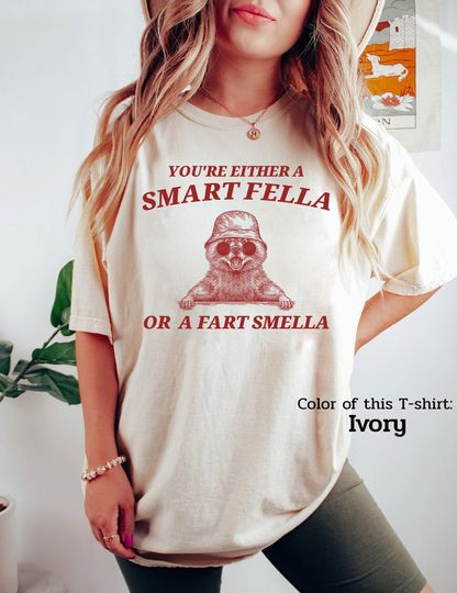Discover Are You A Smart Fella Or Fart Smella? Retro Cartoon  Shirt