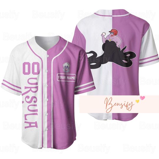 Christmas Ursula Jersey Shirt, Custom Ursula Baseball Shirt, Disney Ursula Baseball Jersey