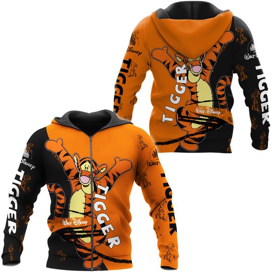 Disney Winnie The Pooh Tigger 3D Zip Hoodie
