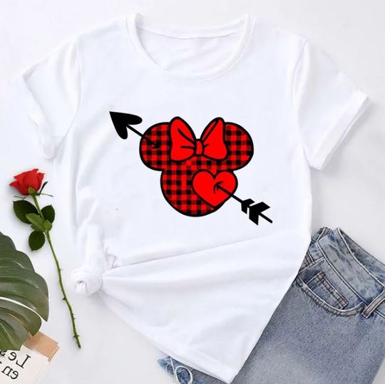 Minnie Mouse Happy Valentine Day Disney T-Shirt, Disney Couple T-Shirt, Love T-Shirt