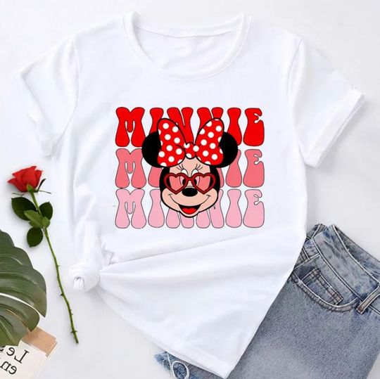 Minnie Mouse Happy Valentine Day Disney T-Shirt, Disney Couple T-Shirt, Love T-Shirt