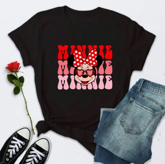 Minnie Mouse Happy Valentine Day Disney T-Shirt, Disney Couple T-Shirt, Love T-Shirt