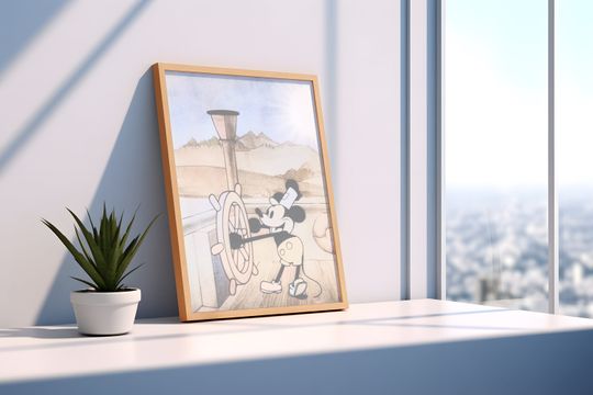 Steamboat Willie Decor HQ Kid's Room Poster