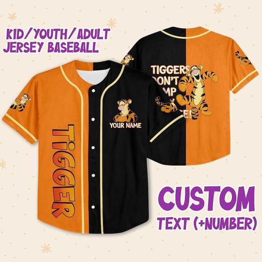 Personalize Winnie The Pooh Tiggers Don't Jump They Bounce, Custom Disney Jersey