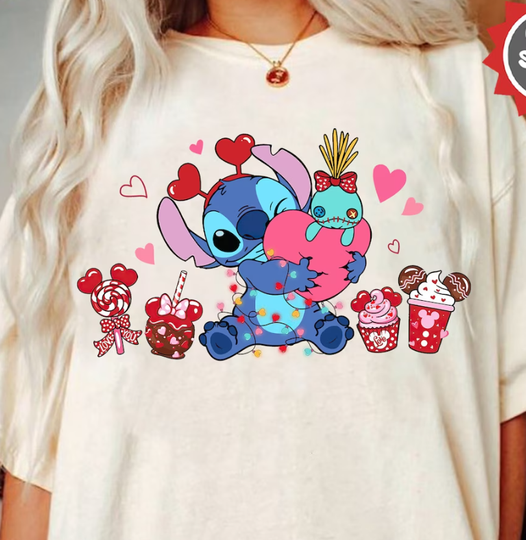 Stitch Disney Valentine T-Shirt, Disney Couple T-Shirt, Love T-Shirt