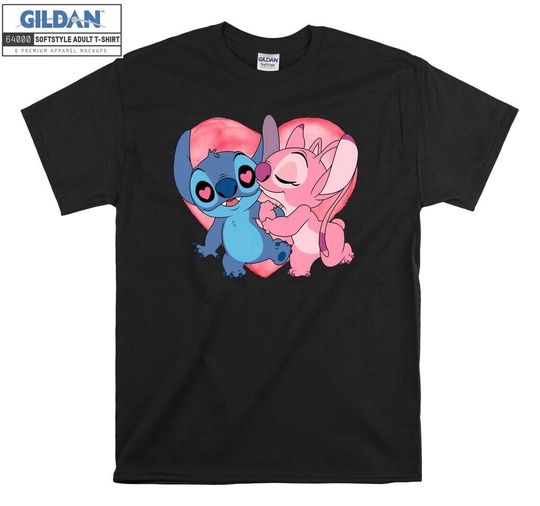 Stitch And Angel Disney Valentine T-Shirt, Disney Couple T-Shirt, Love T-Shirt