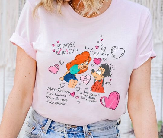 Max and Roxanne Disney Valentine T-Shirt, Disney Couple T-Shirt, Love T-Shirt