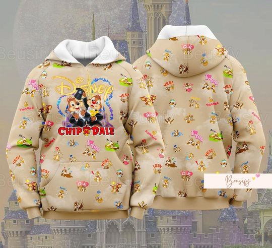 Chip And Dale Hoodie, Chip N Dale Hoodie, Disney Character Hoodie