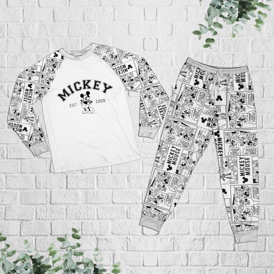 Disney Mickey 1928 Raglan Pajamas Set, Mickey Mouse 1928  Pajamas Set