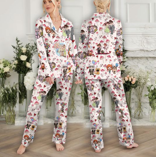 Carl and Ellie Pajamas, Disney Couple Matching Pajamas, Valentine's Day Pajamas Set