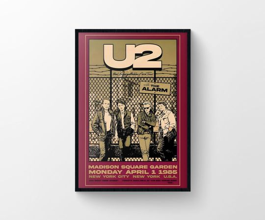 U2 Rock Poster, The Joshua Tree Art, Music Gift, Classic Rock Decor