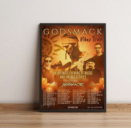 Godsmack Vibez 2024 Tour Poster, Music Lover Gift