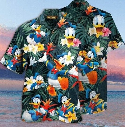 Donald Duck Disney Hawaiian Polo Shirt Unisex,