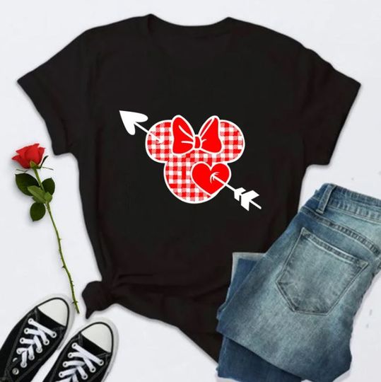 Minnie Mouse Happy Valentine Day Disney T-Shirt, Disney Couple T-Shirt, Love T-Shirt