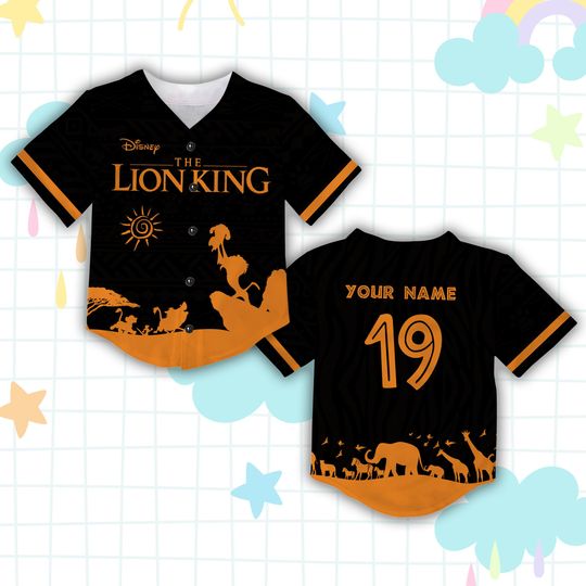 Custom Ddisney Llion King Game Day Baseball Jersey Ddisney Llion King Simba Baseball