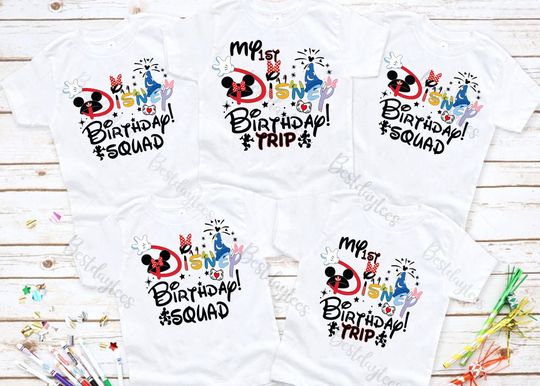 My First Disney Birthday Trip Shirt, Disney Birthday Shirts, Matching Disney Birthday shirts, First Disney Trip and Birthday tee