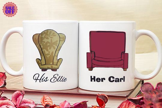 Couple Matching Mug Valentine Gifts, Disney up love story Mug, Carl and ellie Mug