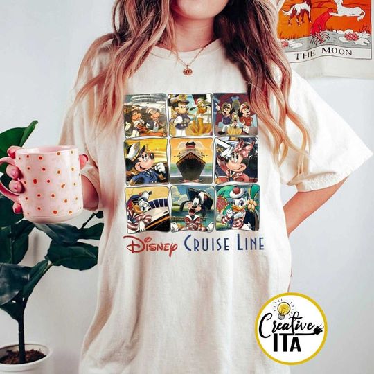 Discover Vintage Retro Disney Cruise Line shirt, Mickey & friends Cruisin' Shirt