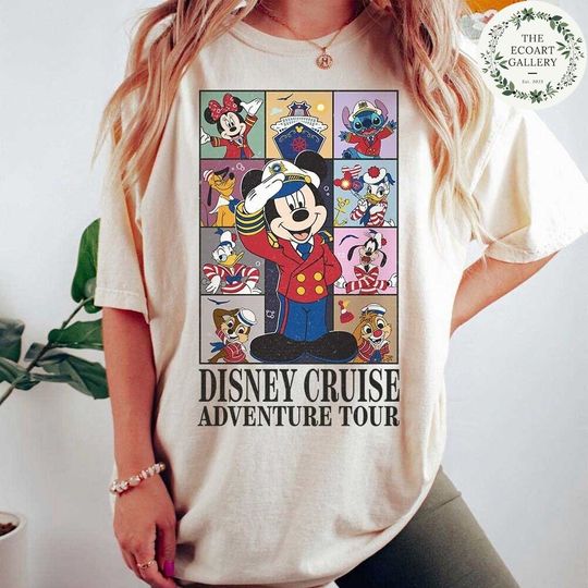 Vintage Disney Cruise Line Adventure Tour Shirt, Retro Mickey and Friends Cruise Shirt