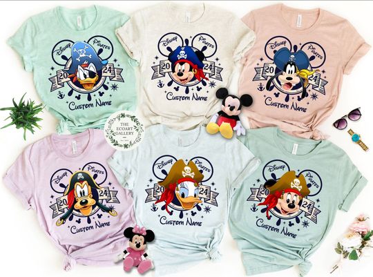 Discover Personalized Mickey and Friends Disney Pirates 2024 shirt