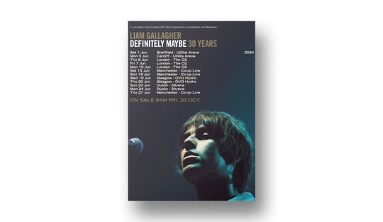 Liam Gallagher Definitely Maybe 30 Years Tour Poster, Definitely Maybe 2024 Tour