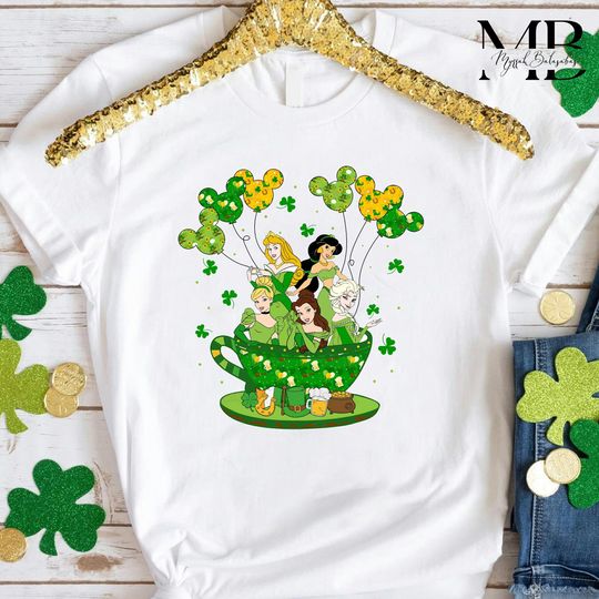 Disney Princess St Patricks Day T-Shirt, Disney Princess Shamrock Shirt
