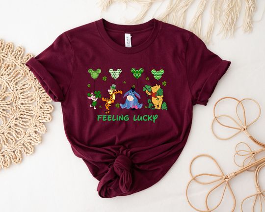 Disney Winnie The Pooh Feeling Lucky Shirt, Disney Characters St. Patrick's