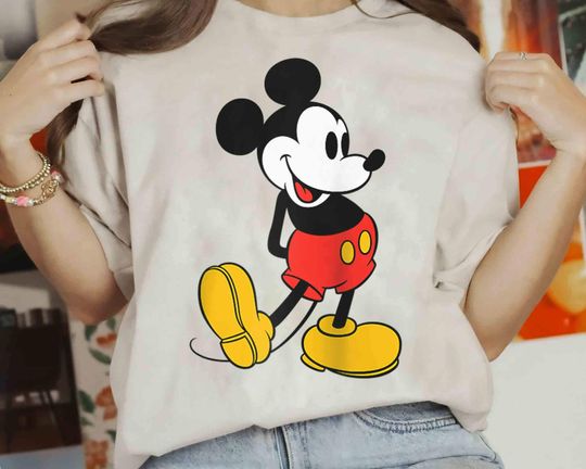 Cute Disney Mickey Mouse Classic Pose Shirt,WDW Magic Kingdom Disneyland Family Vacation Holiday Gift
