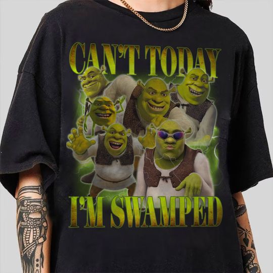 Discover Can't Today I'm Swamped Shirt, Shrek shirt, Disney Fiona Princess Shirt, Shrek and Fiona Shirt, Sassy Shrek Shirt, Funny Shrek  Tee